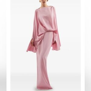 Taller Marmo Eolia Cape-Sleeve Maxi Dress – Pink – Size 40 – Never Worn